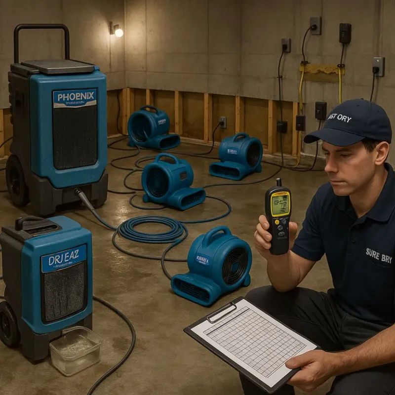 Structural Drying and Dehumidification process in New London County, CT
